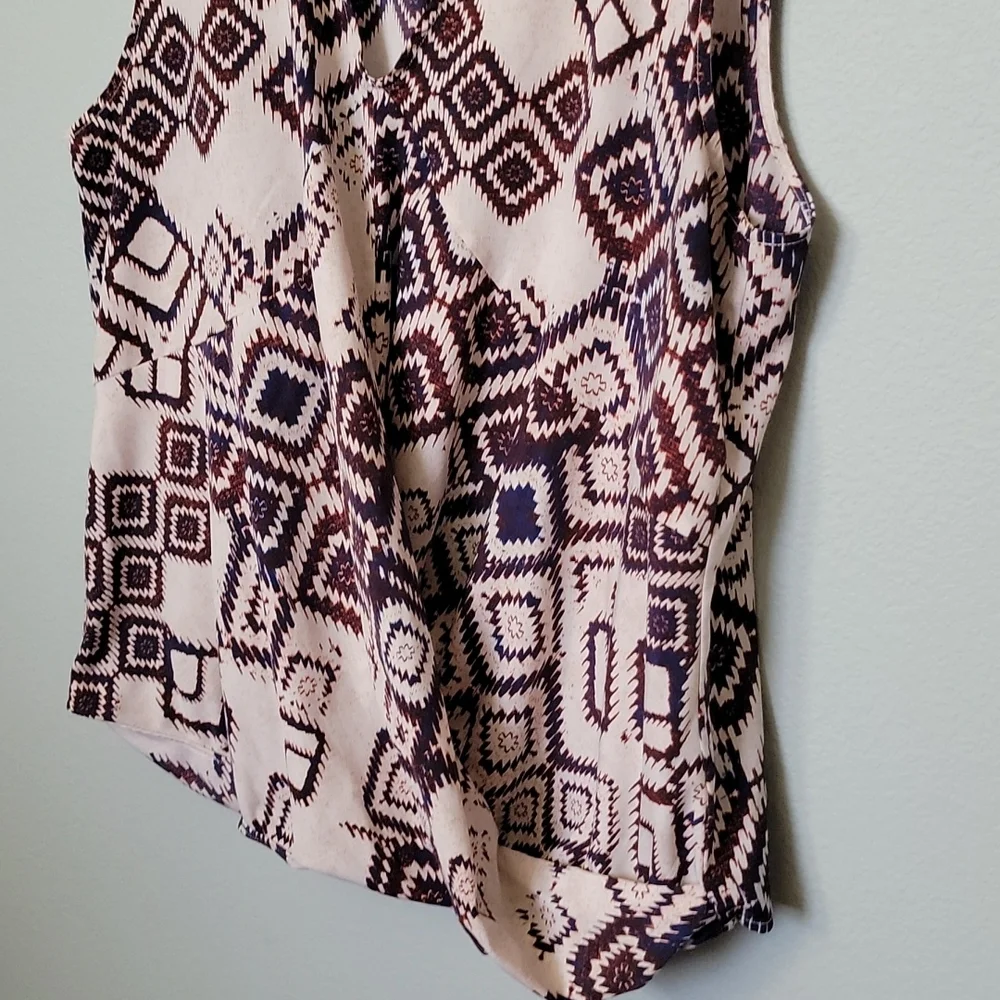 Forever 21 3X Southwest Neutral Earthy Brown Boho Sleeveless Blouse